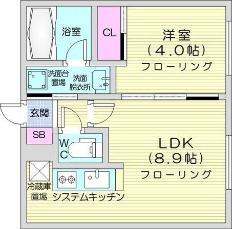 南郷１３丁目駅 徒歩1分 4階の物件間取画像